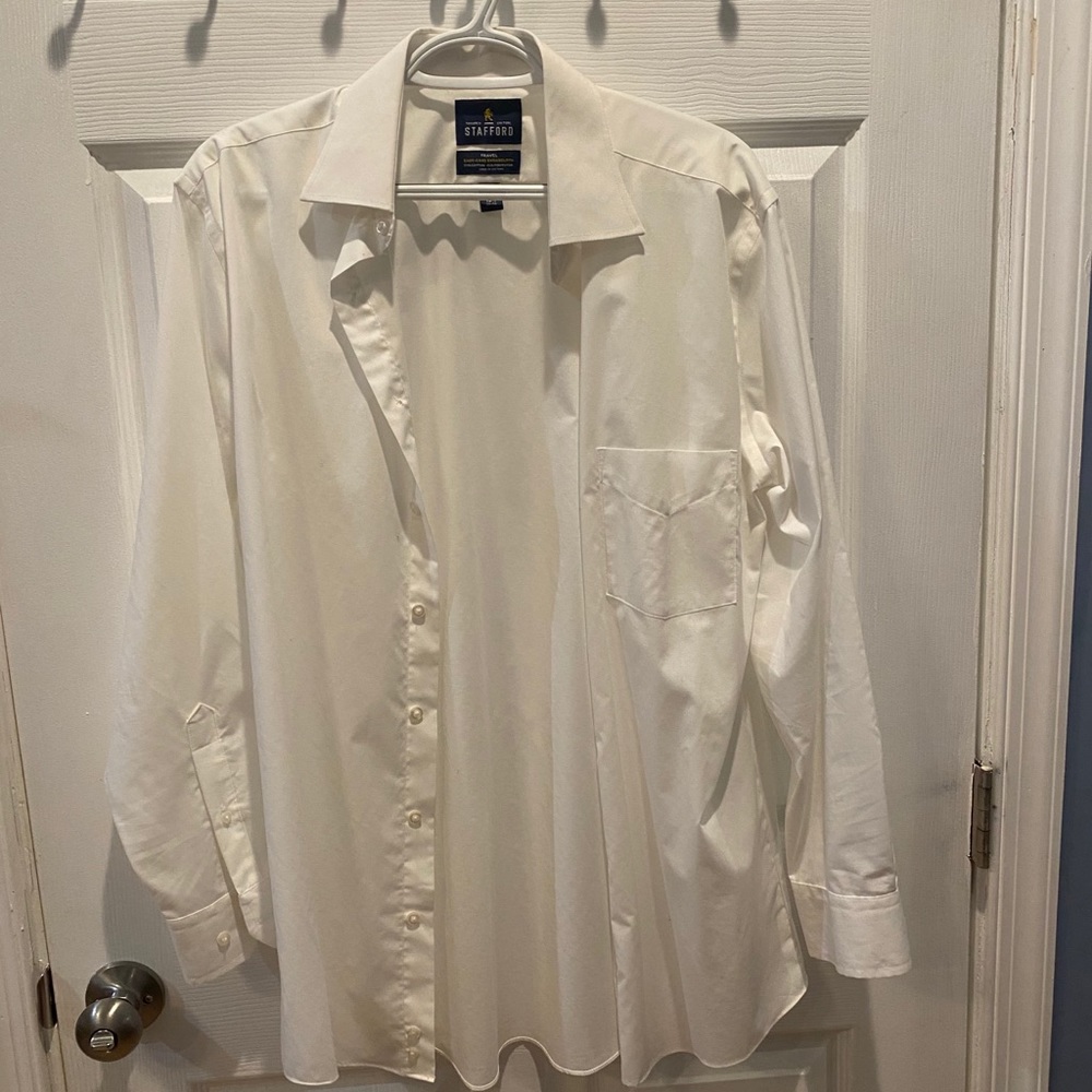 STAFFORD , 15 1/2 ,  32-33 white long sleeve